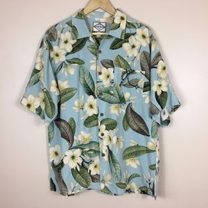 Three Palm 100% Silk Hawaiian Shirt sz M